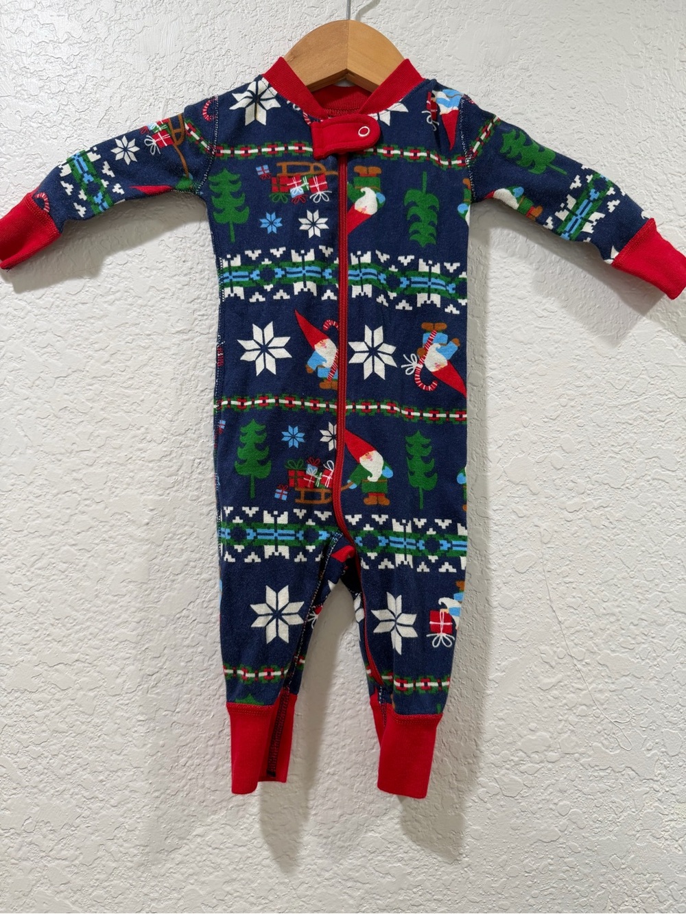 Hanna Andersson Baby Zip Sleeper Onesie Gnome Sweet Gnome Size 3-6 Months